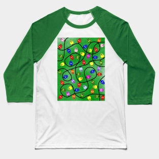 Christmas Skull Lights Green Baseball T-Shirt